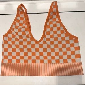orange and white checkered tank top, Garage, size Large , worn once,